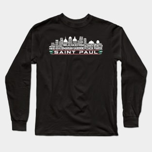 Minnesota Hockey Team All Time Legends, Saint Paul City Skyline Long Sleeve T-Shirt